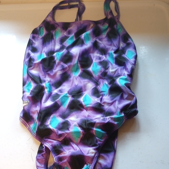 Speedo Other - Speedo Size 36/12 Purple, Black & Aqua Swim Suit, Bathing Suit, Racing Suit